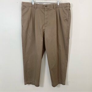 Oakhill Pants Mens 46/28 Pleated Chino Premium Pant Tan
